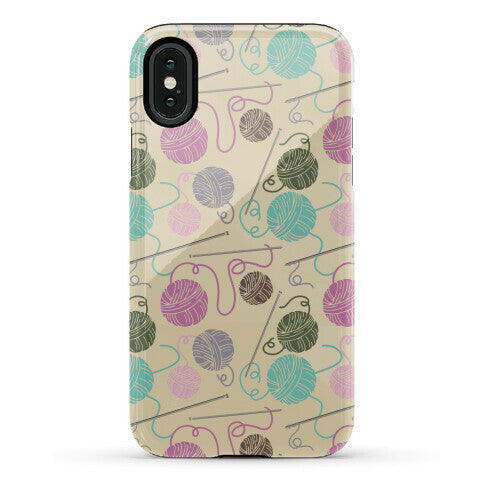 Yarn Balls and Knitting Needles Phone Case