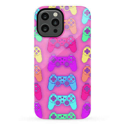 Rainbow Pixel Game Controller Phone Case