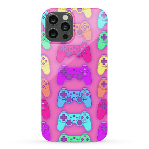 Rainbow Pixel Game Controller Phone Case