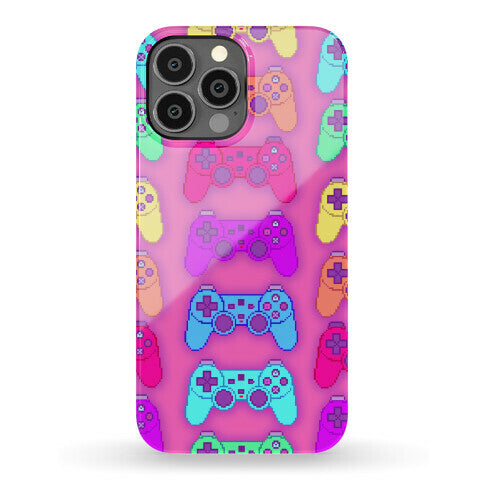 Rainbow Pixel Game Controller Phone Case