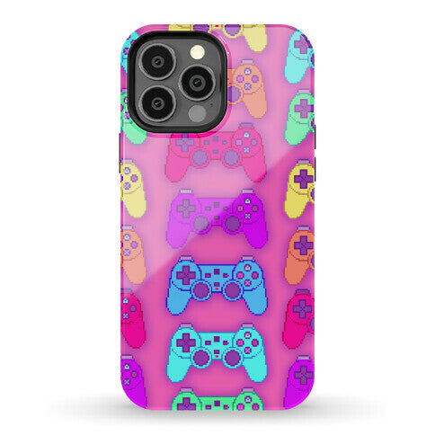 Rainbow Pixel Game Controller Phone Case