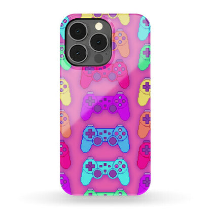 Rainbow Pixel Game Controller Phone Case