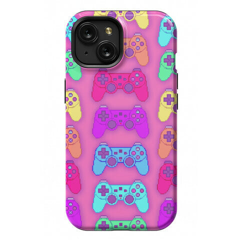 Rainbow Pixel Game Controller Phone Case