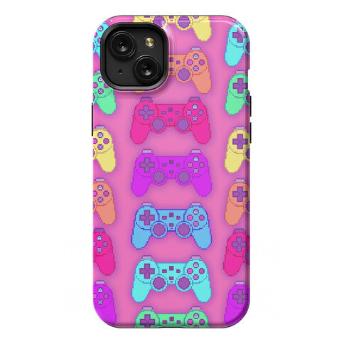 Rainbow Pixel Game Controller Phone Case