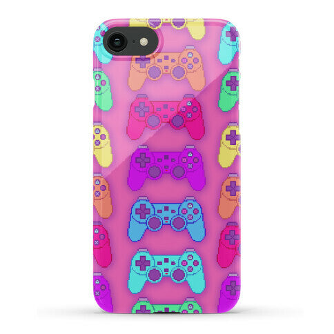 Rainbow Pixel Game Controller Phone Case