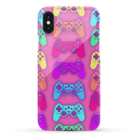 Rainbow Pixel Game Controller Phone Case