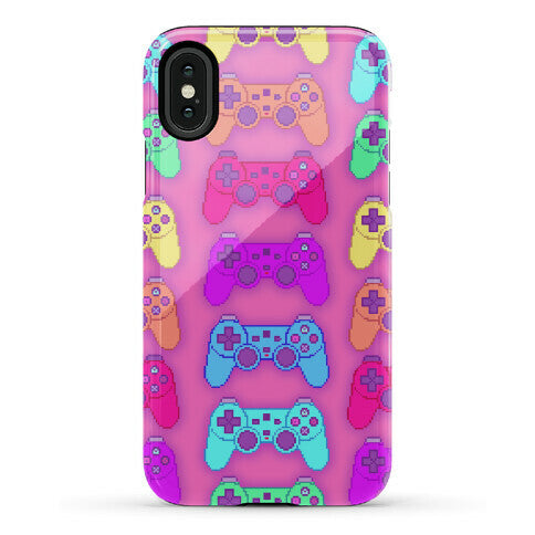 Rainbow Pixel Game Controller Phone Case