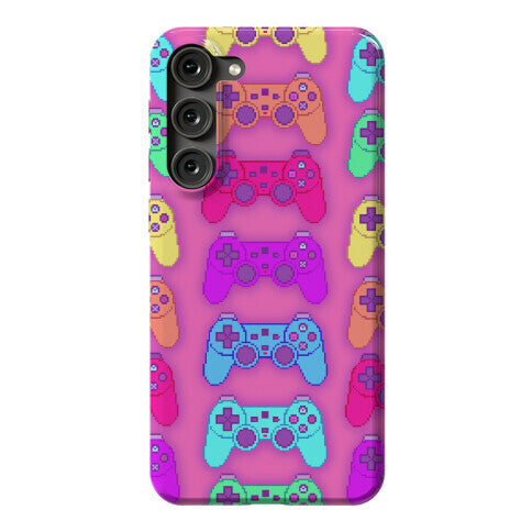 Rainbow Pixel Game Controller Phone Case