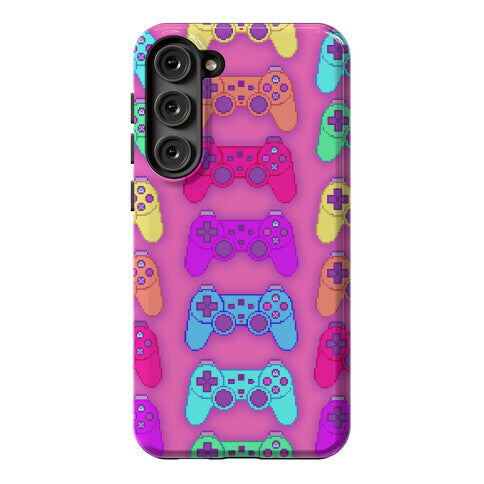 Rainbow Pixel Game Controller Phone Case