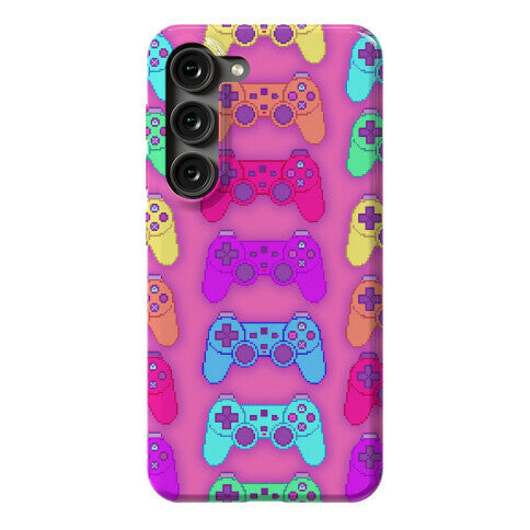 Rainbow Pixel Game Controller Phone Case