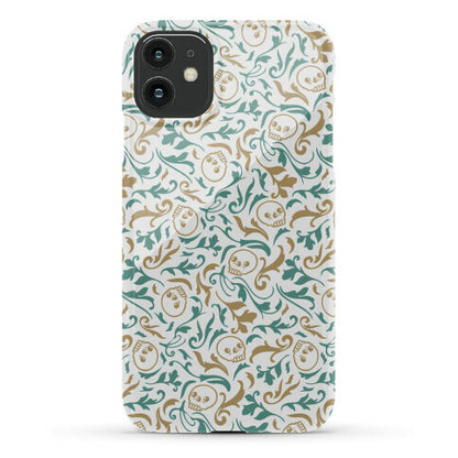 Filigree Flowers and Skulls Pattern Phone Case