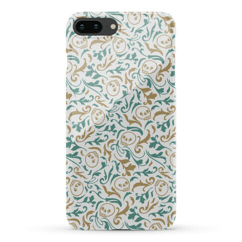 Filigree Flowers and Skulls Pattern Phone Case