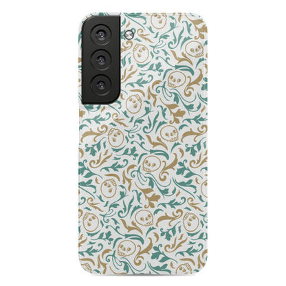 Filigree Flowers and Skulls Pattern Phone Case