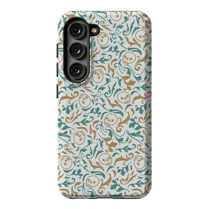 Filigree Flowers and Skulls Pattern Phone Case