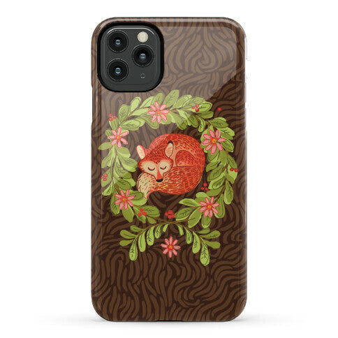 Sleeping Fox Wreath Phone Case