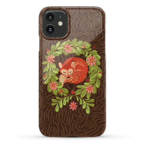 Sleeping Fox Wreath Phone Case