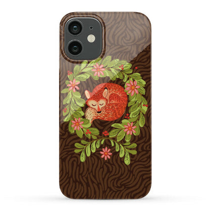 Sleeping Fox Wreath Phone Case