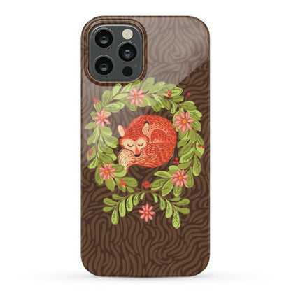 Sleeping Fox Wreath Phone Case