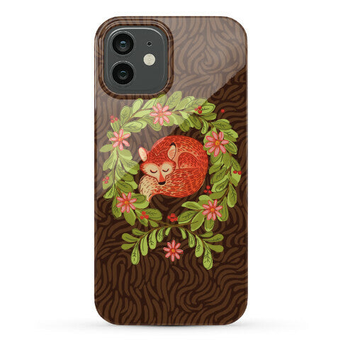 Sleeping Fox Wreath Phone Case