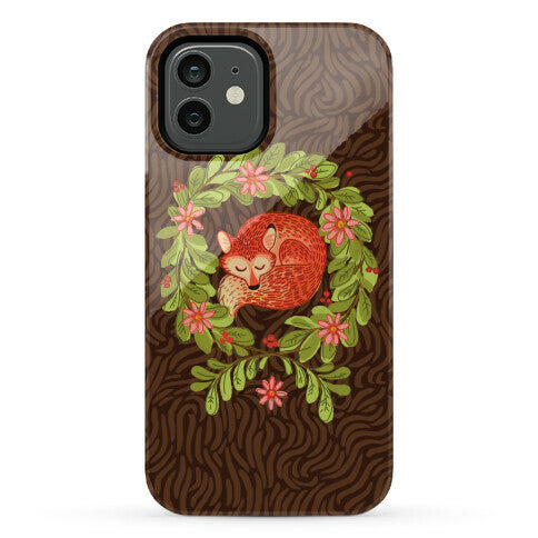 Sleeping Fox Wreath Phone Case