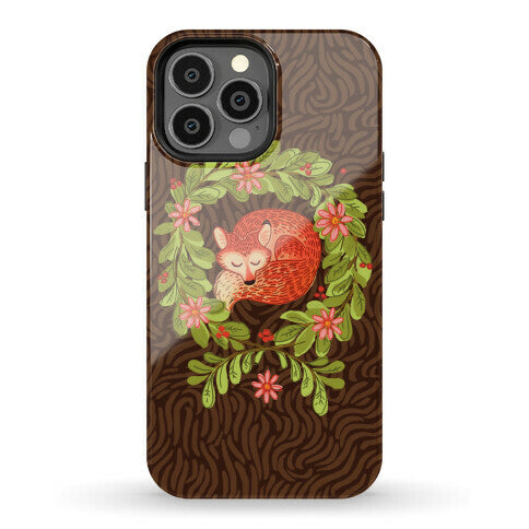 Sleeping Fox Wreath Phone Case