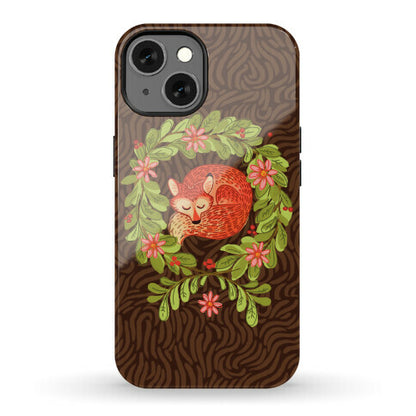 Sleeping Fox Wreath Phone Case