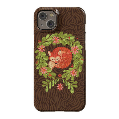 Sleeping Fox Wreath Phone Case