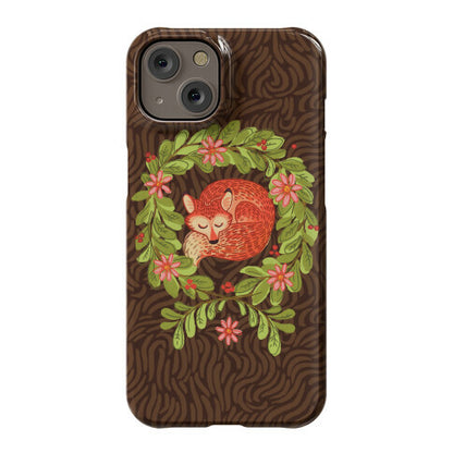 Sleeping Fox Wreath Phone Case