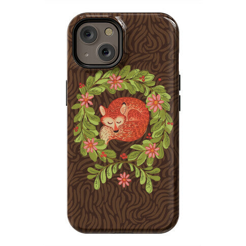 Sleeping Fox Wreath Phone Case