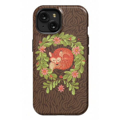 Sleeping Fox Wreath Phone Case