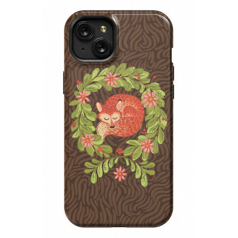 Sleeping Fox Wreath Phone Case