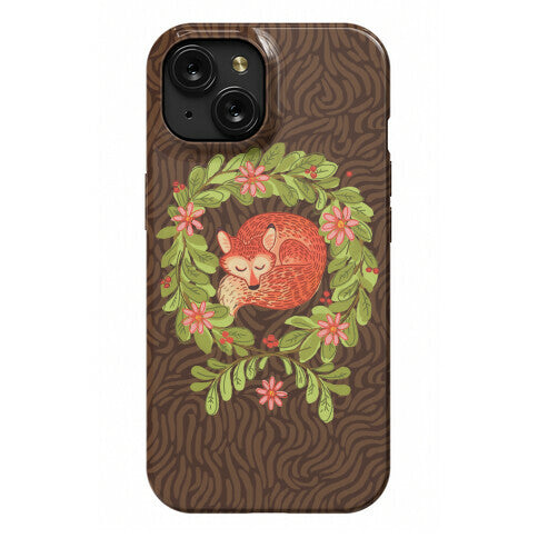 Sleeping Fox Wreath Phone Case