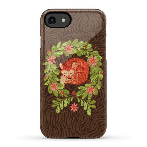 Sleeping Fox Wreath Phone Case