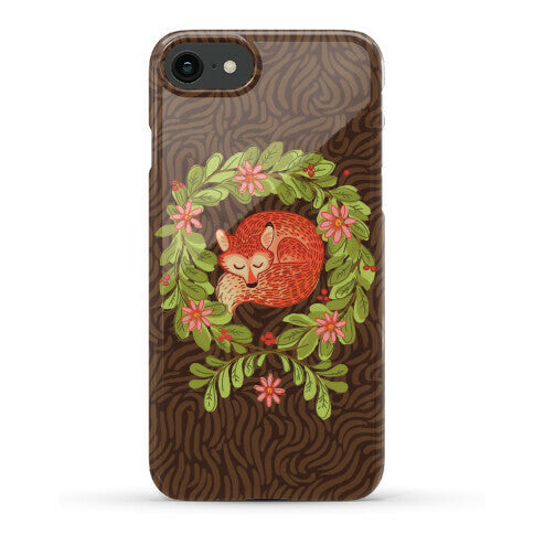 Sleeping Fox Wreath Phone Case