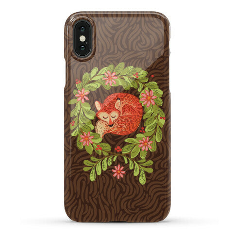 Sleeping Fox Wreath Phone Case