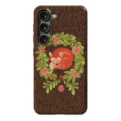 Sleeping Fox Wreath Phone Case