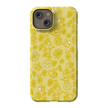 Bee And Flower Pattern Phone Case