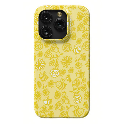 Bee And Flower Pattern Phone Case