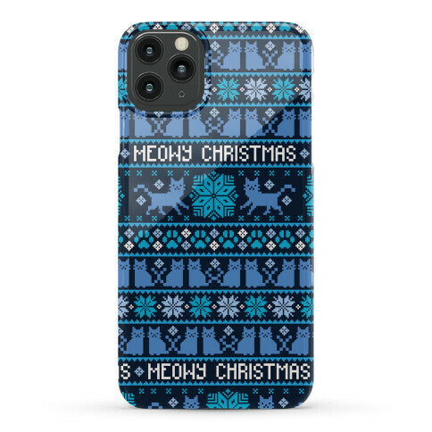 Meowy Christmas Cat Sweater Pattern Phone Case