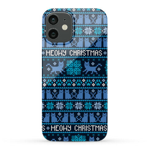 Meowy Christmas Cat Sweater Pattern Phone Case