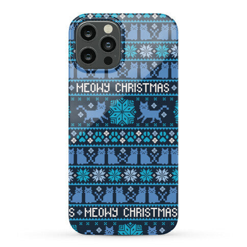 Meowy Christmas Cat Sweater Pattern Phone Case