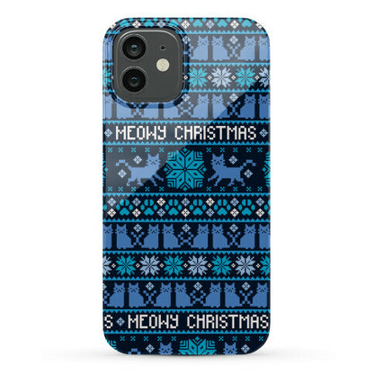 Meowy Christmas Cat Sweater Pattern Phone Case