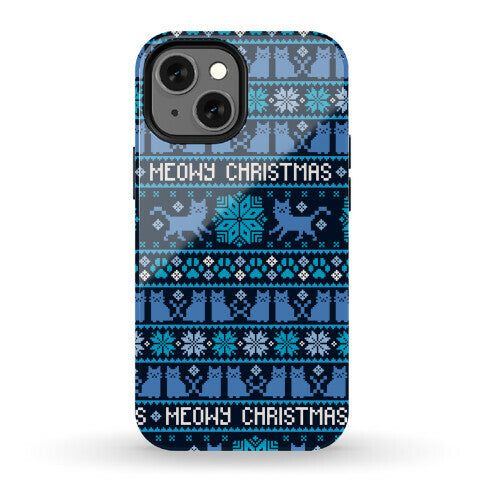 Meowy Christmas Cat Sweater Pattern Phone Case