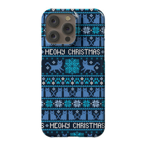 Meowy Christmas Cat Sweater Pattern Phone Case