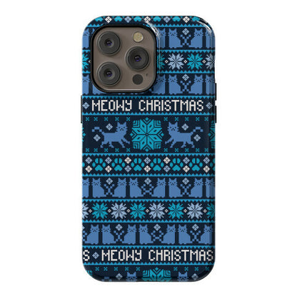 Meowy Christmas Cat Sweater Pattern Phone Case