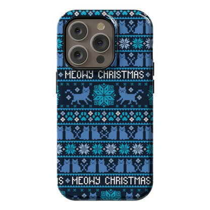 Meowy Christmas Cat Sweater Pattern Phone Case