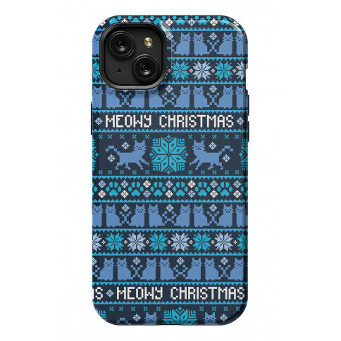 Meowy Christmas Cat Sweater Pattern Phone Case