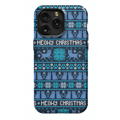 Meowy Christmas Cat Sweater Pattern Phone Case