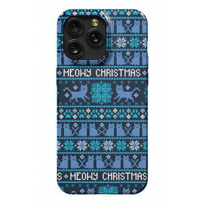 Meowy Christmas Cat Sweater Pattern Phone Case