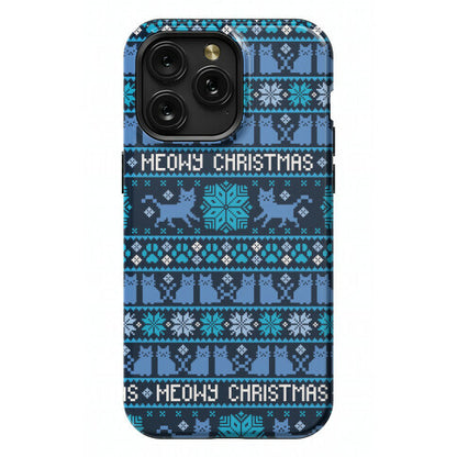 Meowy Christmas Cat Sweater Pattern Phone Case